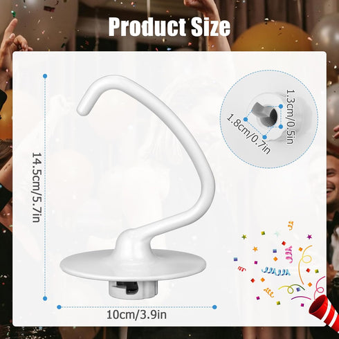K45DH Dough Hook for Kitchenaid Stand Mixer Bread Attachment K45 K45SS KSM90 KSM150 KSM75 KSM103 Bread Hook Replacement Attachment, 4.5/5.0 Quart ...