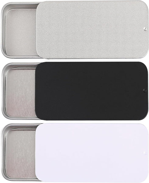 Metal Box Containers Empty Slide Top Small Metal Containers Rectangular Storage Box Containers for Candies Jewelry Crafts Pills Survival Kit 3Pcs(...