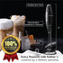 PowerLix Powerful Handheld Milk Frother With Stand Battery Operated Foam Maker Frother Wand For Coffee (A Black) (Black Marble)...