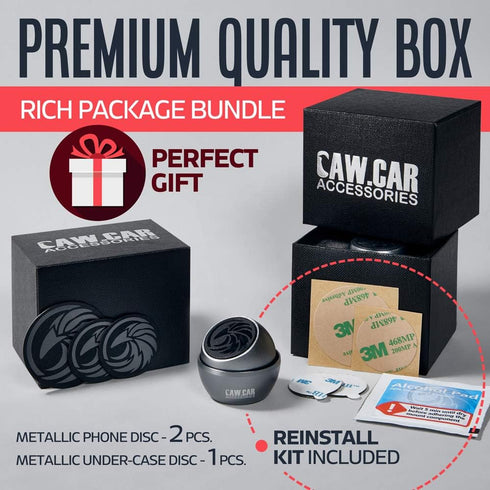 Universal Car Phone Mount Magnetic - All-Metal iPhone Car Mount for Any Smartphone or GPS - Truly One-Handed Cell Phone Holder for Car Dashboard...