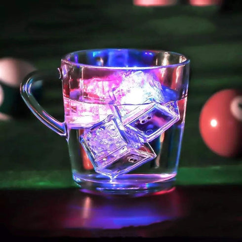 LED Ice Cube Shape Lights Liquid Sensor Glowing Light up Ice Cubes for Drinks Bar Party Wedding Decorations(12Pcs)...