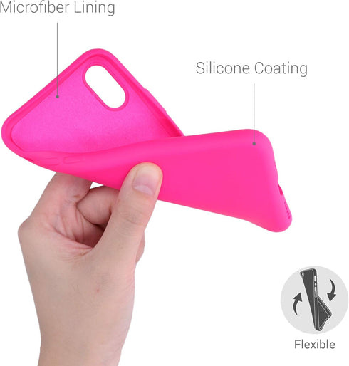 kwmobile Case Compatible with Apple iPhone Xs Case - Slim Protective TPU Silicone Phone Cover - Neon Pink...