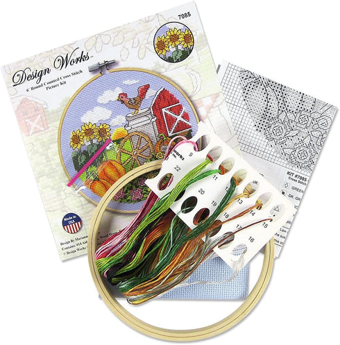 Design Works Crafts Fall Counted Cross Stitch Kit with Hoop...