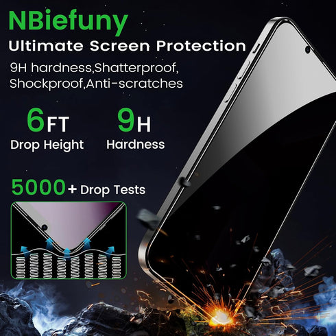 3 Pack Privacy Screen Protector for iPhone 13 6.1 Inch with 3 Pack Camera Lens Protector, Anti Spy Tempered Glass Film, Anti-Scratch, Touch Sensit...