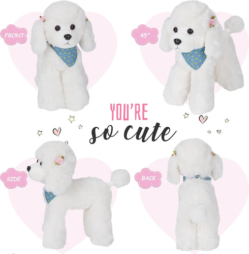 Athoinsu Realistic White Poodle Puppy Stuffed Animal Soft Adorable Hugging Puppy Dog Plush Toy Children's Day Holiday Birthday for Toddler Kids, 1...