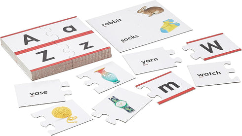 Trend Enterprises: Fun-to-Know Puzzles: Uppercase & Lowercase Alphabet, Learn Letter & Case Recognition, 26 Two-Sided Puzzles, Self-Checking, 52 P...