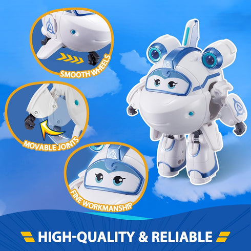 Super Wings Transformer Toys 5" Action Figure Supercharged Tobot Astra, 2 in 1 Rescue Bots Transforming Airplane Robot Toys, Educational Toys for ...