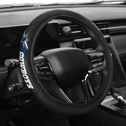 Leather Steering Wheel Cover for Sports Fans Car Accessories, Universal Size fit for 14-15 Inch All Vehicle Steering Wheel Cover...