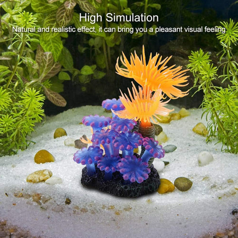 TOPINCN Artificial Coral, Simulation Plant Luminous Silicone Coral Sea Anemone for Fish Tank Landscape Decoration Aquarium Ornaments...