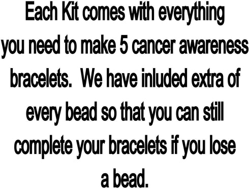 Hidden Hollow Beads DIY Craft Beading Kit, Everything to Make Cancer Awareness Bracelets, Uses Wire, Crimps and Clasps, Fundraising and Gifts (Ova...