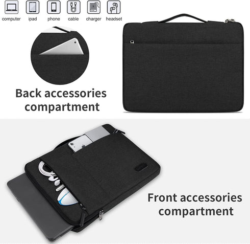 Laptop Sleeve Case 13.3-14 Inch Waterproof Durable Business Computer Carrying Bag Compatible with MacBook Air/Pro HP/Asus/ThinkPad Notebook Protec...