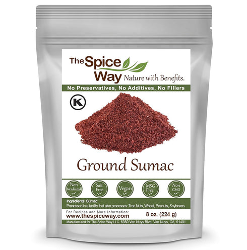 The Spice Way - Pure 100% Sumac, No Salt, no GMO, no Irradiation, Spice Seasoning Powder 8 oz (resealable bag) (Sumak)...