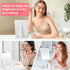 MILEDUO Rechargeable Travel Makeup Mirror with Lights, Foldable Compact Mirror with 1500mAh Battery, 3 Color Light Touch Screen for Travel and Wom...