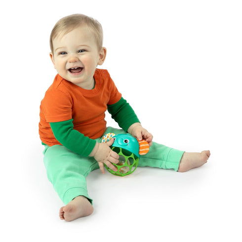 Bright Starts Giggle & Glow Musical Light-Up Rattle Easy-Grasp Oball Elephant Toy, Newborn+, Unisex...