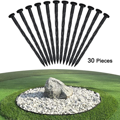 30 Pcs Spiral Landscape Anchoring Spikes, 8 Inch Landscaping Fabric Edging Anchoring Stakes Plastic Edging Nails Nylon Garden Lawn Yard Spikes...