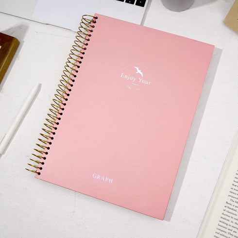 FLYING EAGLE 8.5 x 11 Large Graph Notebook Journal Spiral Graph Grid Notebook 210 Pages Hardcover Graph Notebook Engineering Paper Notebook Graphi...