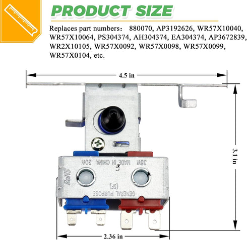 WR57X10032 WR57X33326 Refrigerator Water Inlet Valve by Techecook - Dual Solenoid Valve Compatible for GE Hotpoint Refrigerator - Replaces AP3672839 WR57X10040 PS901314 AP3192626 WR57X10064 WR57X98
