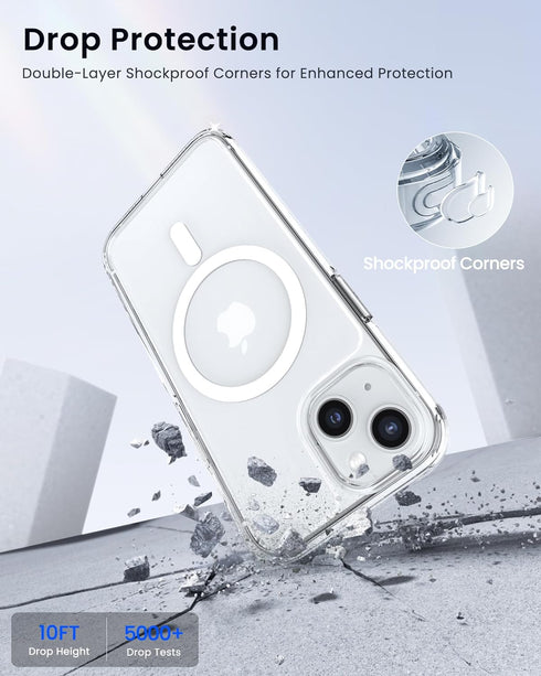 ORNARTO Magnetic for iPhone 13 Case, Compatible with MagSafe, Mil-Grade Protection, Anti-Yellowing Slim Shockproof Phone Case Cover with Upgraded ...