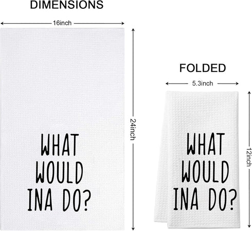WCGXKO What Would Ina Do Kitchen Decor Housewarming Gift Dish Towel Kitchen Towels Tea Towel (What Would Ina Do Towel)...