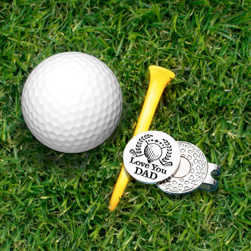 HafhueLove You Dad Golf Ball Marker with Magnetic Hat Clip, Funny Golf Accessories and Golf Gifts for Men Women Husband Wife, Birthday for Golfer ...