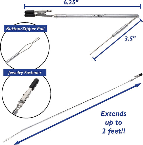 The Beadsmith EZ-Hook 3-in-1 Fastening Tool – Bracelet Fastener, Zipper Pull & Button Looper, Jewelry Aid for One-Handed Use, Ideal for Necklaces,...