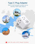 European Travel Plug Adapter, International Power Plug Adapter with 3 Outlets 3 USB Charging Ports(1 USB C), Type C Plug Adapter Travel Essentials...