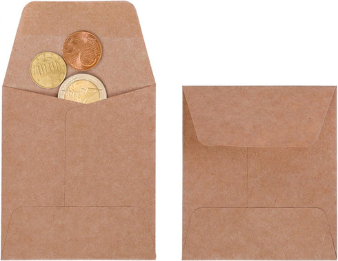 200 Pack Kraft Small Exquisite Coin Envelopes 3-1/6 x 3-1/2 Kraft Seed Envelopes with Self-Adhesive for Garden, Home and Office… (200 pack 3.15 * ...