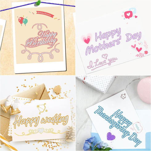 Double Line Outline Markers, 24 Colors Self-Outline Metallic Markers Super Squiggles Shimmer Outline Marker Set for Drawing, Birthday Greeting Car...