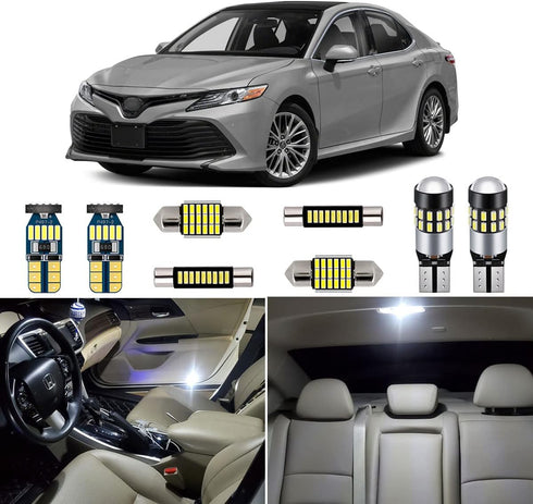 13 Piece White LED Interior Lights Kit for Toyota Camry 2012 2013 2014 2015 2016 2017 2018 2019 2020 Super Bright 6000K Interior LED Light Bulbs P...