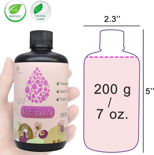 UV Resin - 200g Hard Type Crystal Clear Glue for Jewelry Making, DIY Crafts, Resin Mold, Pendants & Casting - Ultraviolet Curing Epoxy, Transparen...