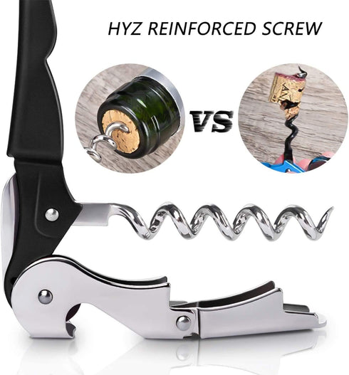 HYZ 2-Pack Wine Opener Waiter Corkscrew, Professional Wine Key for Servers, Bartender, with Foil Cutter, Manual Wine Bottle Opener Double Hinged (...