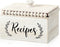 White Beaded Recipe Box Vintage Wood Recipe Box Farmhouse Wooden Recipe Card Holder Kitchen Bridal Shower Wedding Gift (7.09 x 5.12 x 5.91 Inch)...