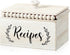 White Beaded Recipe Box Vintage Wood Recipe Box Farmhouse Wooden Recipe Card Holder Kitchen Bridal Shower Wedding Gift (7.09 x 5.12 x 5.91 Inch)...