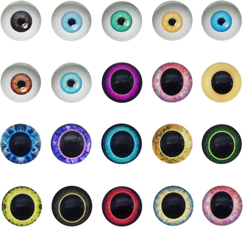 20PCS 30MM Owl Bird Human Pupil Eyes Glass Cabochon for Clay Dolls Sculptures Animal Toys Craft DIY Finding 1.18inches...