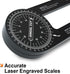 Mecurate Aluminum Miter Saw Protractor, 7.3-Inch Angle Finder Featuring Precision Laser Engraved Scales Woodworking Lightning Measure Tool with 36...