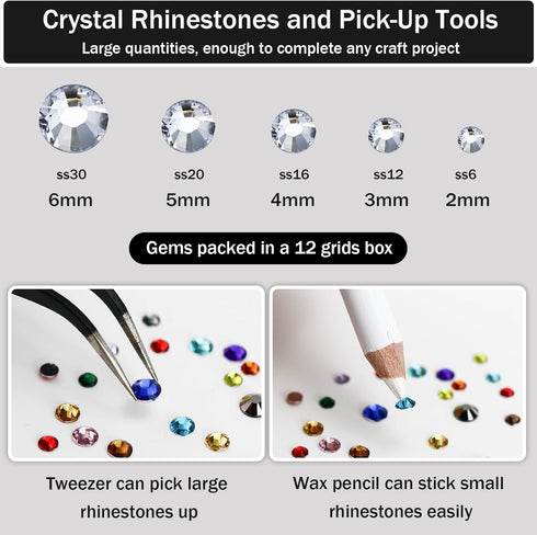 B7000 Clear Glue with 4000PCS Silver Clear Rhinestones for Crafts Clothing Fabric Shoes, Glue Fix Flatback Gems for Nails Face Jewelry, Mixed 5 Si...