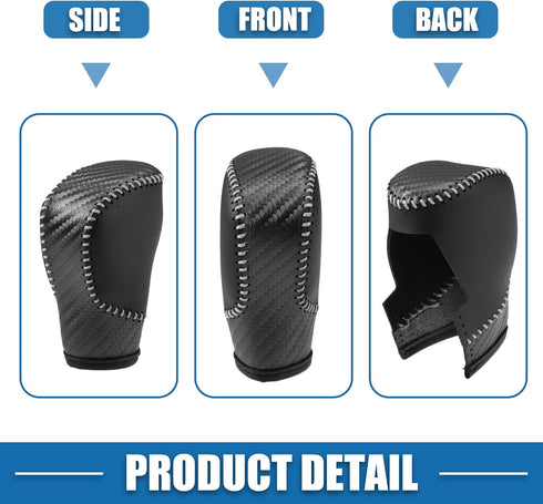 Gear Shift Head Knob Cover Transmission Lever Trim for Honda Civic 11th Gen 2022 2023 Faux Leather Black Gray Stitches...