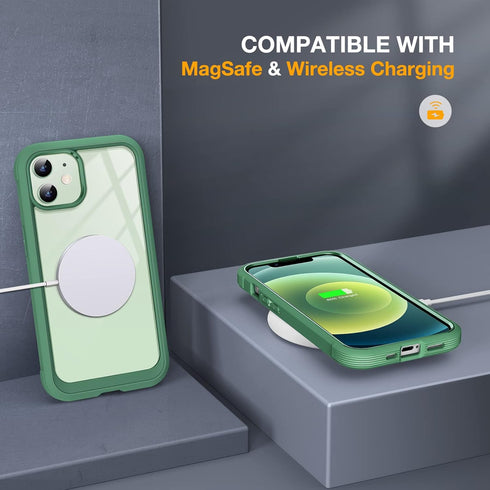 Miracase Glass Case for iPhone 12/ iPhone 12 Pro 6.1 inch (2020), Full-Body Clear Bumper Case with Built-in 9H Tempered Glass Screen Protector for...