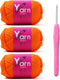 Crochet Yarn with Cotton Yarn for Crocheting - Crochet Knitting Yarn for Beginners with Easy-to-See Stitches - Yarn for Crocheting - Parfait Chunk...