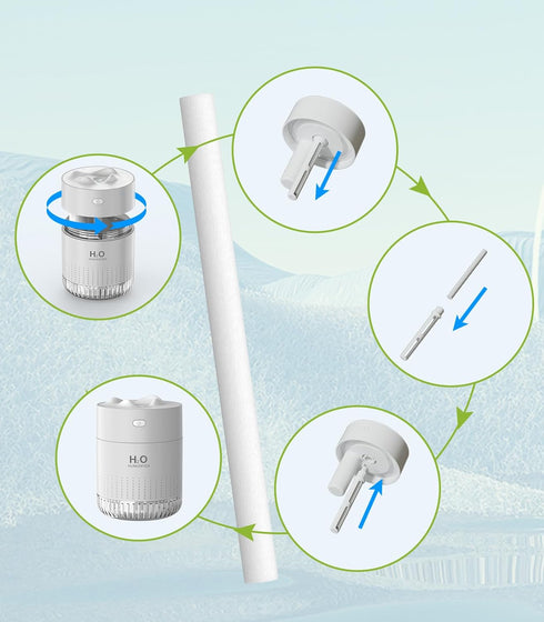 10 Pieces Humidifier Cotton Sticks Filter Replacement, Refill Sticks Filter Replacement Wicks for Cool Mist Humidifier Portable Personal Small Hum...