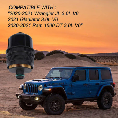 ONER Engine Oil Filter, Compatible With 2020 2021 Ram 1500,2020 2021 Jeep Wrangler,2021 Jeep Gladiator 3.0L V6 Diesel,Replaces# 68498720AA,6850759...