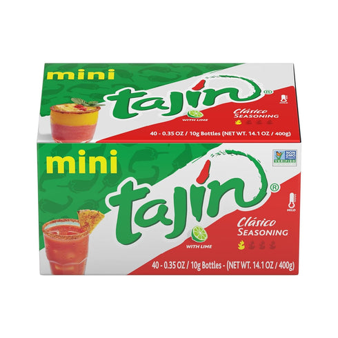 Tajín Clásico Chile Lime Seasoning Mini Display 0.35 oz, 40 Mini Bottles (Pack of 1)...