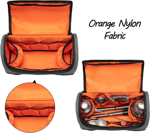 CURMIO Bartender Kit Bag, Portable Travel Carrying Bag with Rubber Handle for Bar Tools Set, For Home Indoor Outdoor Patio Party, Gray (Bag ONLY, ...