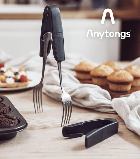 As seen on SHARK TANK - Turn eating utensils into versatile tongs (1-Pack, Black)...