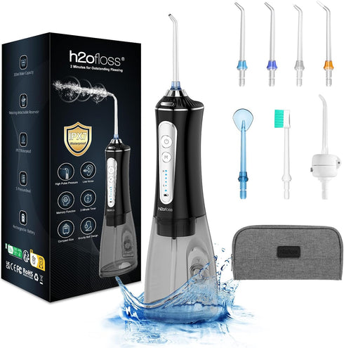 H2ofloss Water Dental Flosser for Teeth Cleaning,Cordless Water Teeth Cleaner Picks,Portable & Rechargeable Oral Irrigator with 5 Modes,IPX7 Water...