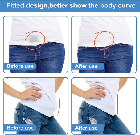 Women Invisible Belt, No Show Women Stretch Belts Adjustable Elastic Belt No Show Waist Belts Web Belt with Flat Buckle for Jeans Pants Dresses...