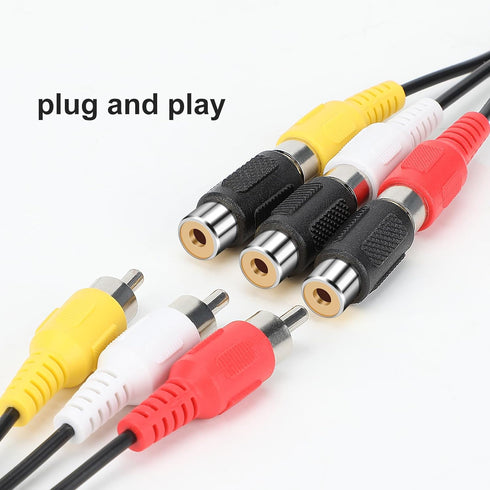 RCA Female to Female Coupler, 3 Pack Audio Video RCA Adapter Connector Gold Plated RCA Jack to Jack Converter RCA Cables Extender for Speaker, Amp...