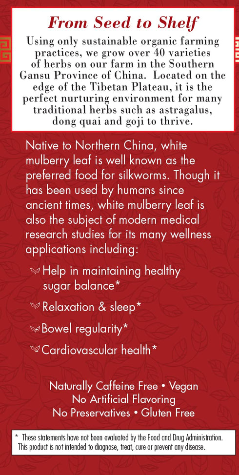 Bravo Tea Absolute White Mulberry Leaf Herbal Tea Caffeine Free, 20 Tea Bags...