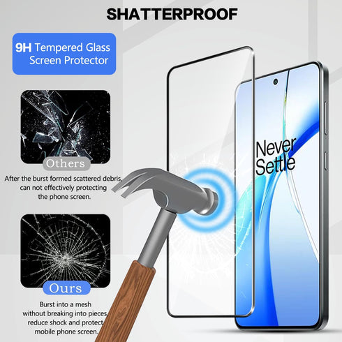 Screen Protector for OnePlus Nord CE4 5G, 9H Hardness Tempered Glass Film, Fingerprint Support, Anti-Scratch, Bubble Free, Case Friendly, HD Clear...