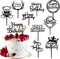 Happy Birthday Cake Topper, 20PCS Black Acrylic Happy Birthday Sign Cupcake Toppers Set for Boys Girls Women Men Birthday Party Decorations Suppli...